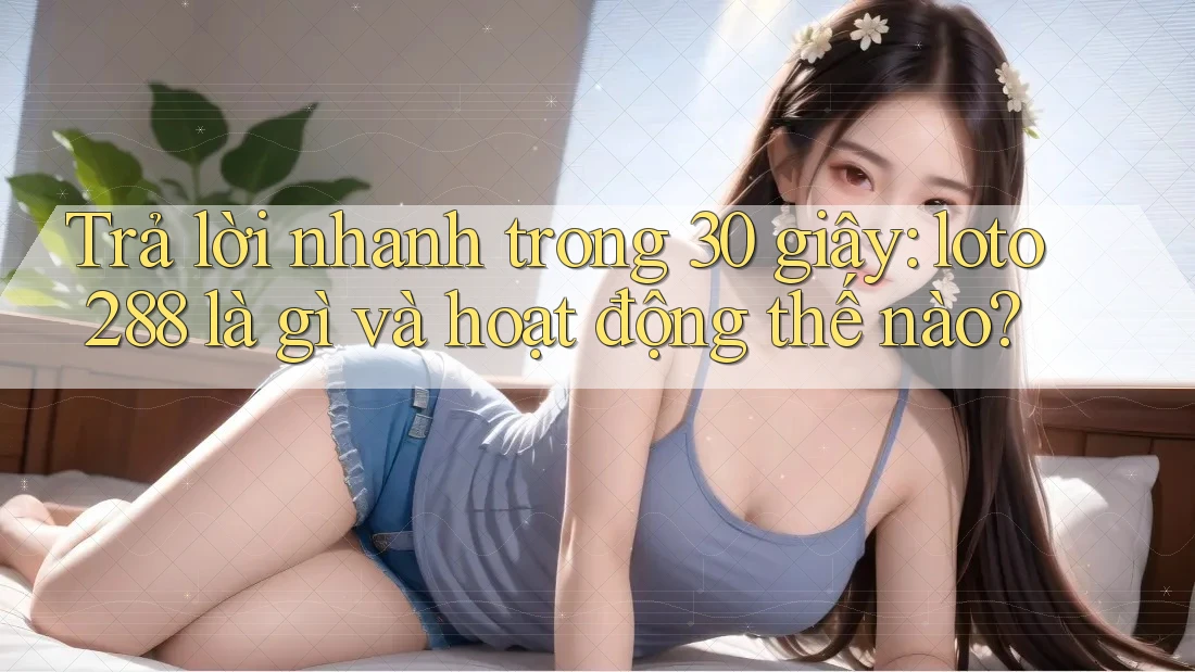 Trả lời nhanh trong 30 giây: loto288 là gì và hoạt động thế nào?